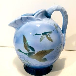 Vintage 1930’s Falcon Ware Misty Mory Hand Painted Jag Pitcher Blue Falcon Birds